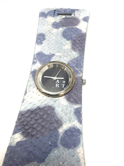 Wrist Watch Animal Print Casual Bold Light Analog Camo Blue Woman Wide Blue