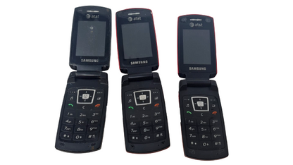 3 Lot Samsung SGH-A707 GSM AT&T Mobile Flip Phone Needs Repair For parts As is