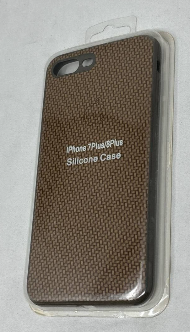 Silicone Case Cover for Apple iPhone 6 7 8 Plus Durable Slim Woven Texture Brown