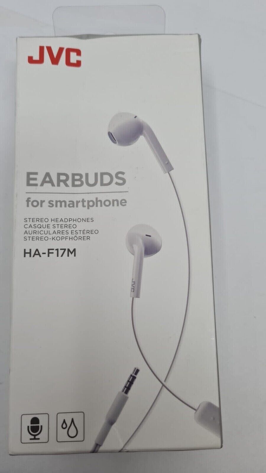 JVC Wired Earbuds HA-F17M Handsfree Stereo Earphones with Microphone White