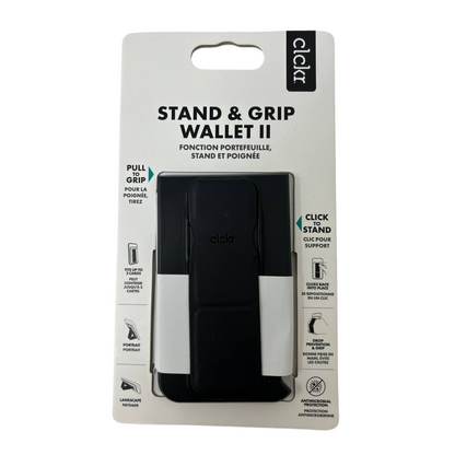 CLCKR Universal Slim Stand and Phone Wallet Adhesive 2 Card Holder Finger Grip