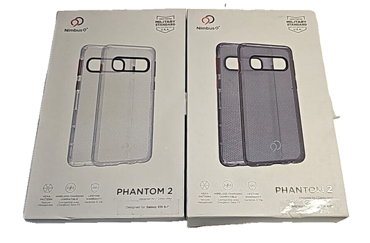 Lot of 2 Nimbus9 Phantom Cases for Samsung Galaxy S10 Clear Patterned Slim Cover