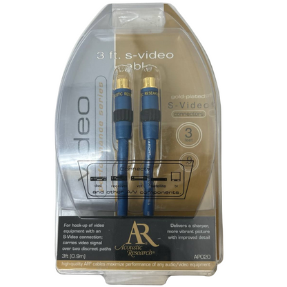 Acoustic Research S-Video Cable Performance Series 3 Feet For TV Video Audio