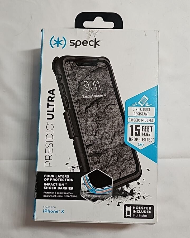 Speck Presidio Ultra Case for Apple iPhone X XS Black Clip Holster Kickstand