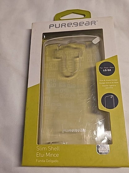 Lot of 2 Puregear Slim Shell Impact Cases for LG G3 Clear Slim Cover Black White