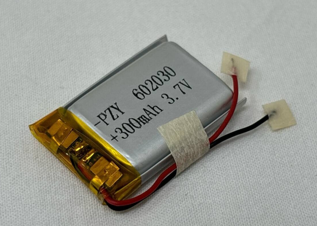 PZY 602030 Polymer Battery 300mAh 3.7 V Rechargeable Li-ion for Low Drain Device