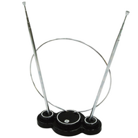 GE Indoor HDTV Antenna Rabbit Ears Loop VHF UHF 1080P 4K Ready Adjustable