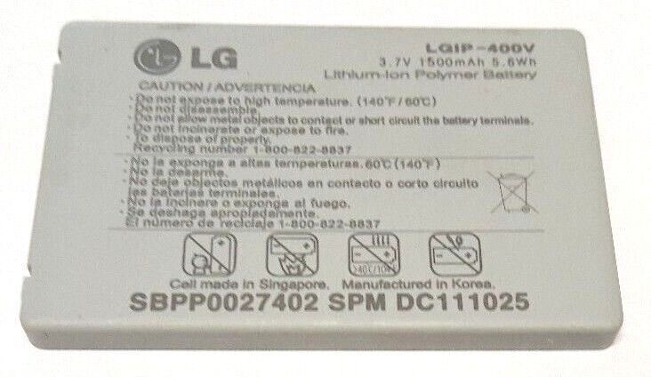 Battery LGIP-400V For LG Ally VS740 Fathom VS750 Original Standard 1500mAh 3.7V