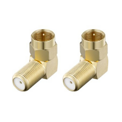 Rocketfish RF-G13122 Coax Cable Adapter 90 Degree Compact Angled 2 Pack Gold