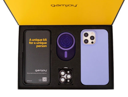 Gamjoy Case Grip Tempered Glass Camera Protector Kit iPhone 15 Pro Max GIFT BOX