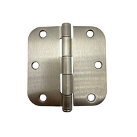 Door Hinge Satin Nickel 3-1/2 in x 5/8 Radius Corner Interior Hardware Pack of 3
