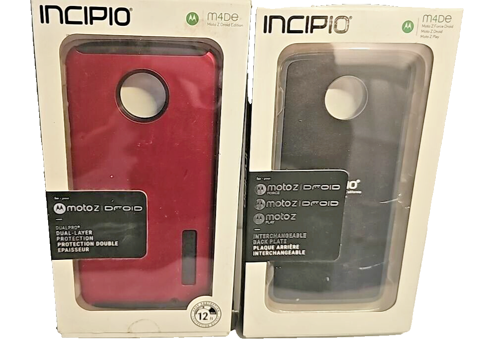 Lot of 2 Incipio Hard Case for Motorola Moto Z Droid XT1650 Force Play Red Black