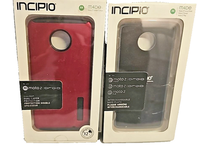 Lot of 2 Incipio Hard Case for Motorola Moto Z Droid XT1650 Force Play Red Black