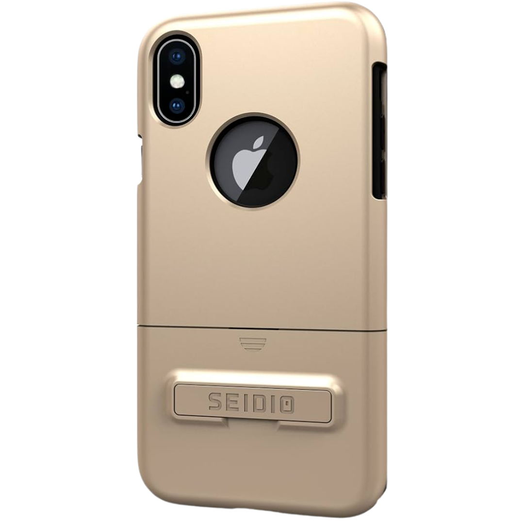 Seidio Surface Hard Case for Apple iPhone X XS with Magnetic Kickstand Gold