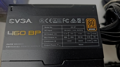 EVGA 460 BP 80+ Bronze Power Supply for Computer 24 Pin 120mm Fan Original 460W