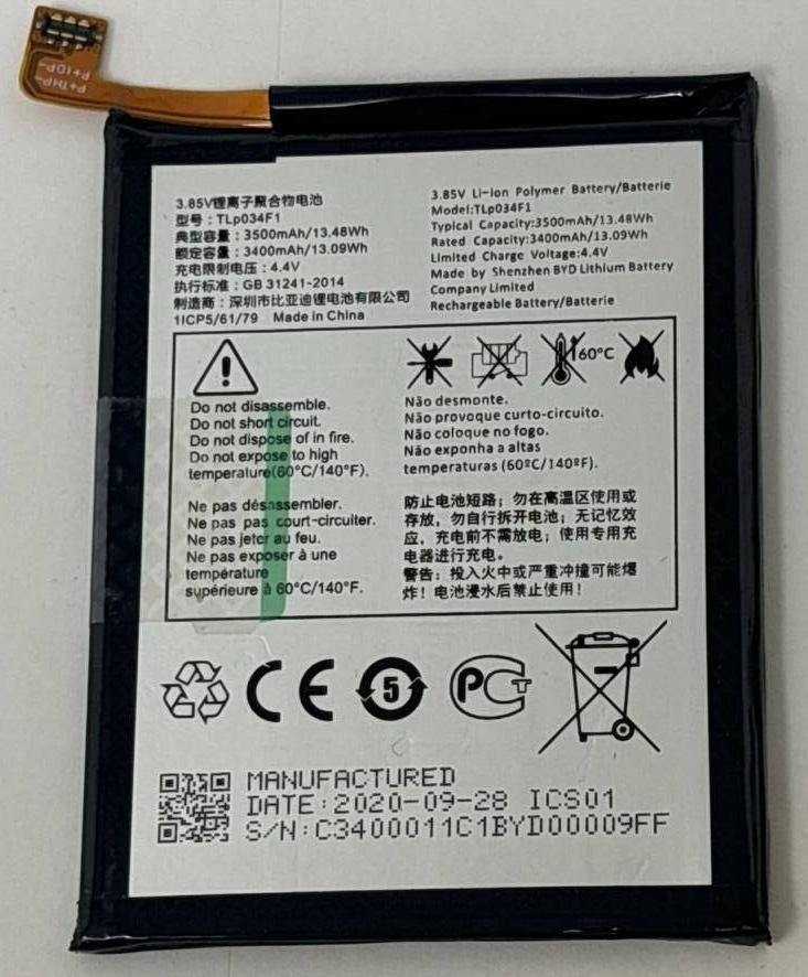 Battery TLP034F1 Replacement for Alcatel 3 3L 2019 5039D 5053K 5053Y 3500mAh