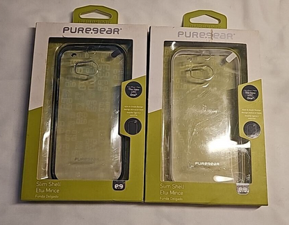 Lot of 2 Puregear Hard Cases for HTC One M8 & M9 Clear Slim Shell Back Cover