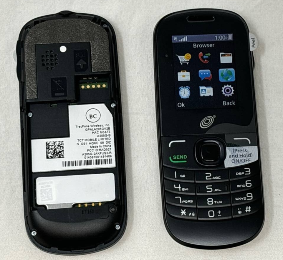 2 Lot Alcatel One Touch A205G Tracfone GSM Cellular Phone Cellphone 1.4" Black