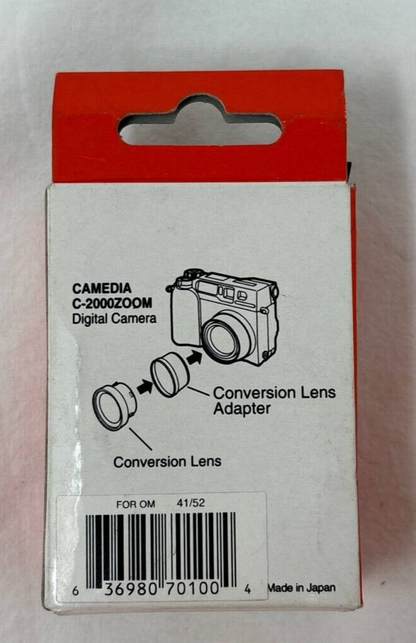 Conversion Lens Adapter 41-52 Silver for Olympus Camedia C-2000ZOOM Camera