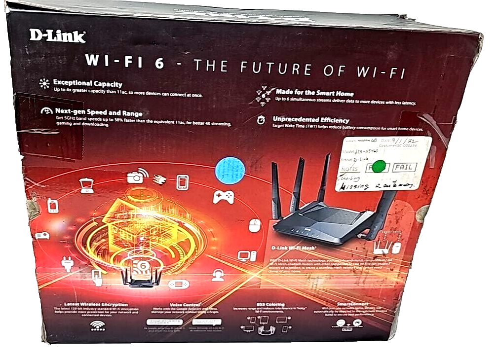 D-Link AX5400  DIR-X5460 Mesh Wi-Fi 6 Wireless Router Gaming Dual Band HIGH SPEE