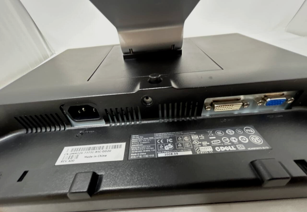 Dell E198WFP Widescreen LCD 19" Computer Monitor PC Display VGA DVI Port Black