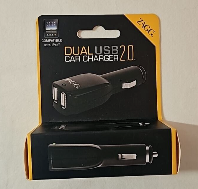 Zagg Fast Car Charger Dual USB AC Travel Power Adapter Universal Apple Android