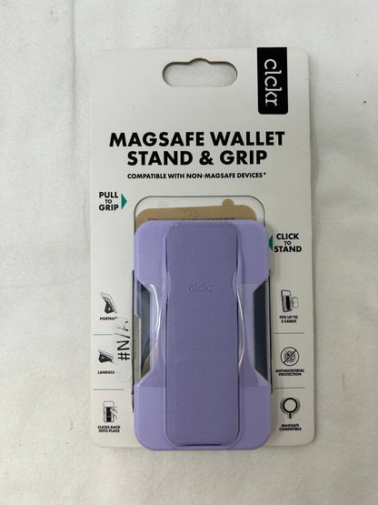 CLCKR MagSafe Wallet Grip Mount Adjustable Holder Stand Purple iPhone 12 13 14