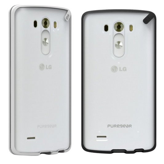 Lot of 2 Puregear Slim Shell Impact Cases for LG G3 Clear Slim Cover Black White