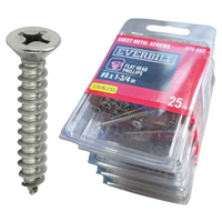 #8 x 1-3/4" Stainless Steel Phillips Flat Head Sheet Metal Screw Pack of 25
