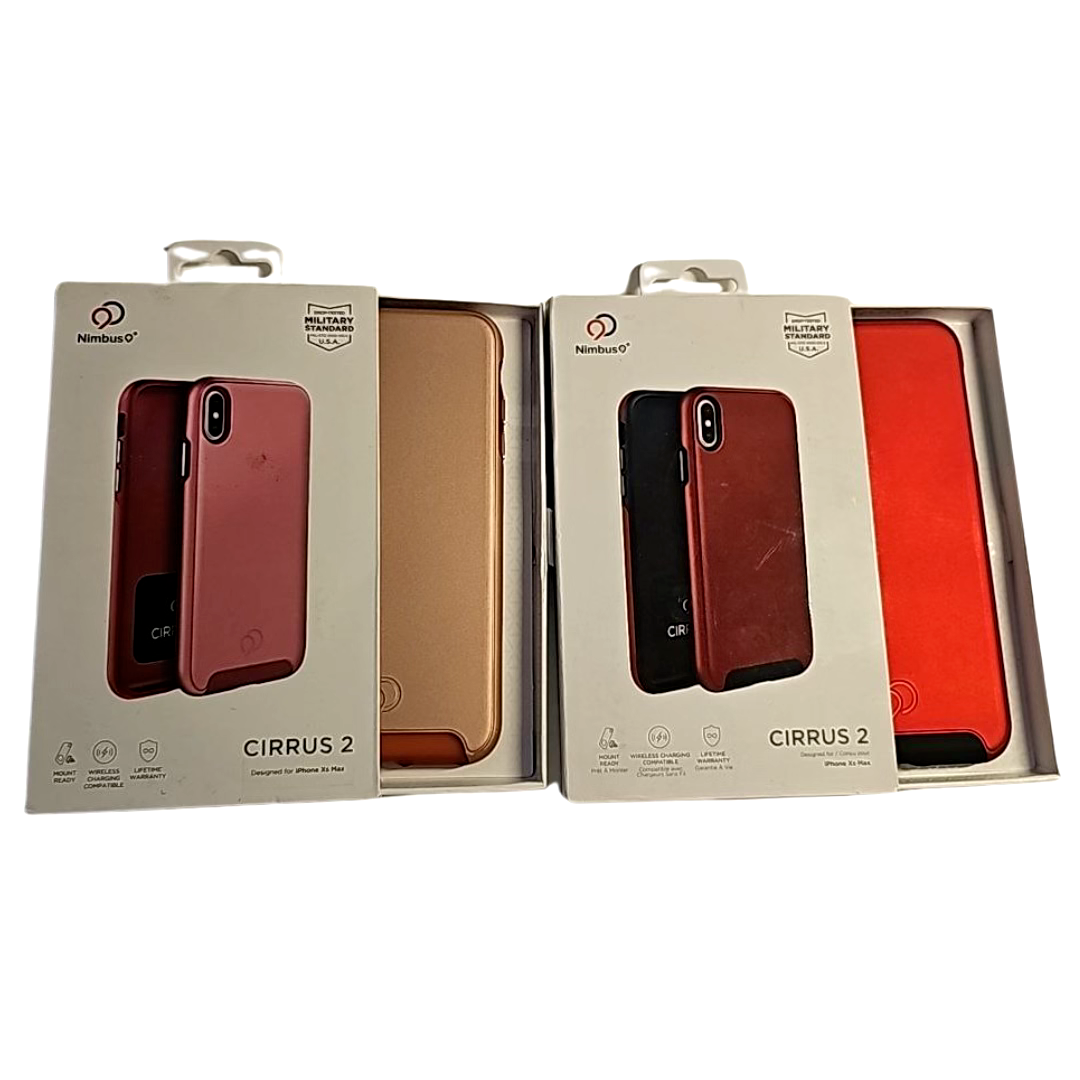 Lot of 2 Nimbus9 Cirrus 2 Hard Case for iPhone XS Max Red & Rose Gold Slim Cover