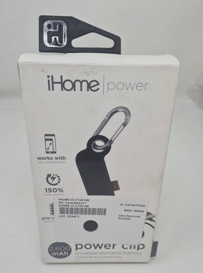 iHome Power Clip Universal Portable Charger External Battery Powerbank 2600mAh