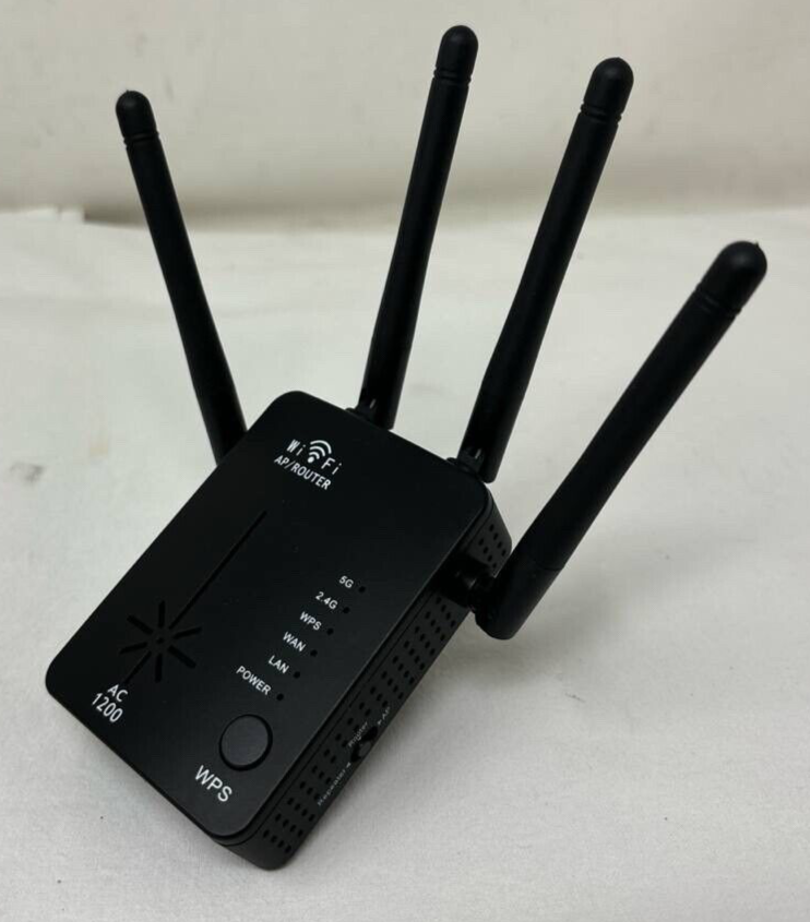 WiFi Range Extender Dual Band Wireless Internet Signal Booster Amplifier Black