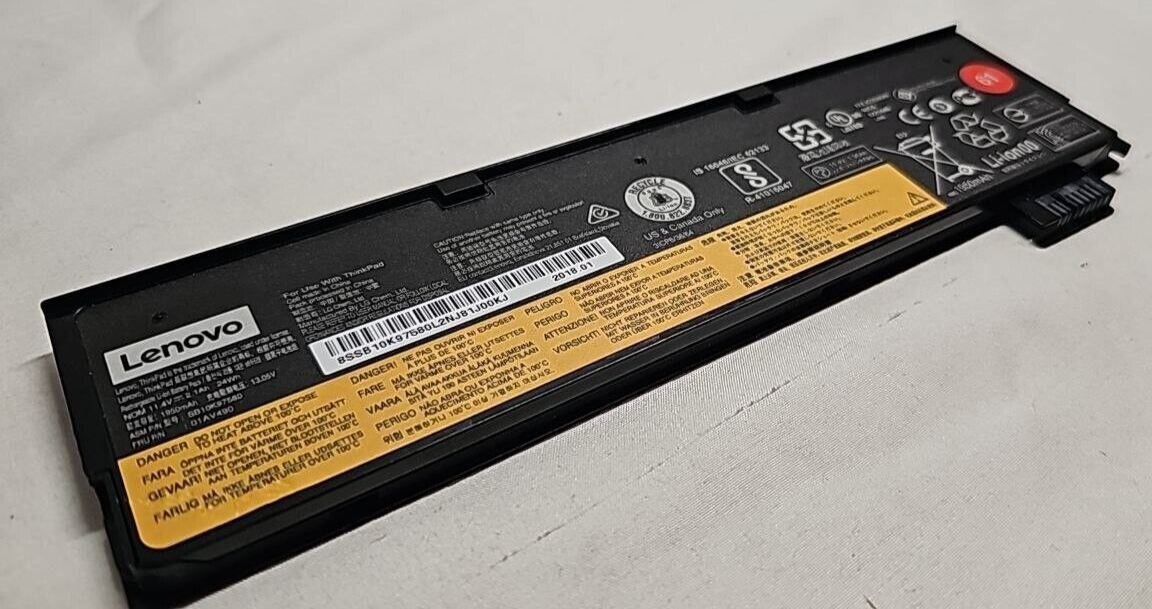 Lenovo SB10K97580 Laptop Battery for ThinkPad T470 T480 T570 T580 P51s P52s OEM