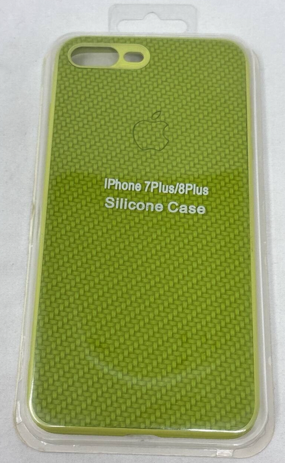 Silicone Case Cover for Apple iPhone 6 7 8 Plus Durable Slim Woven Texture Green