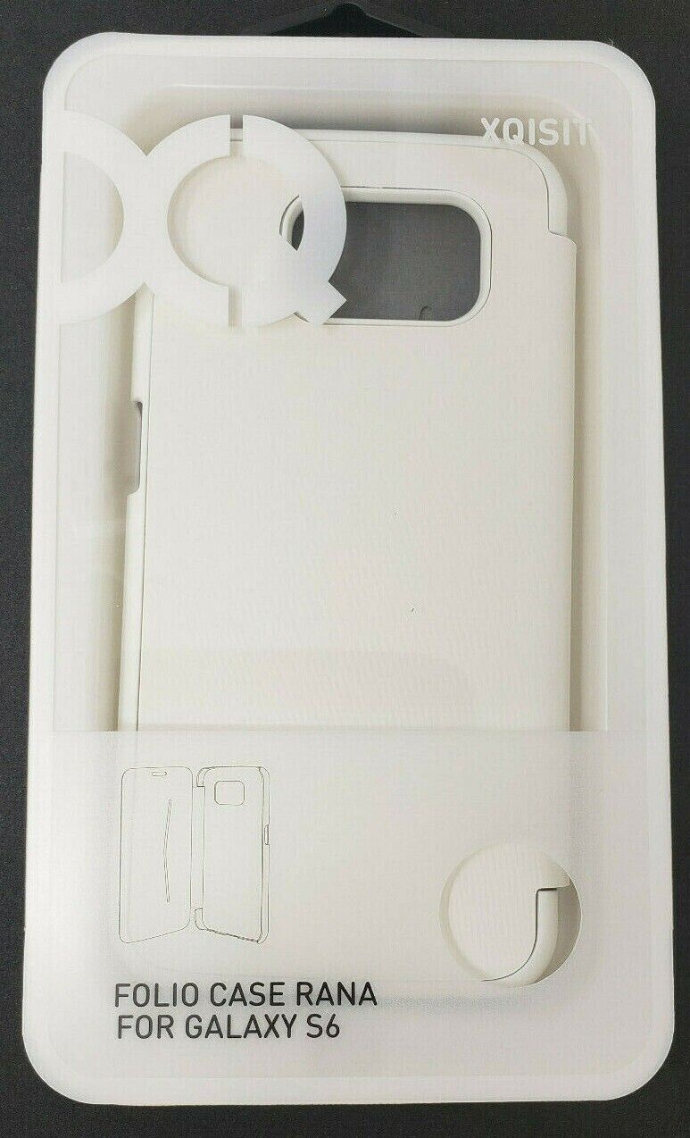 White Xqisit Rana Folio Case For Samsung Galaxy S6 Protective Book Cover