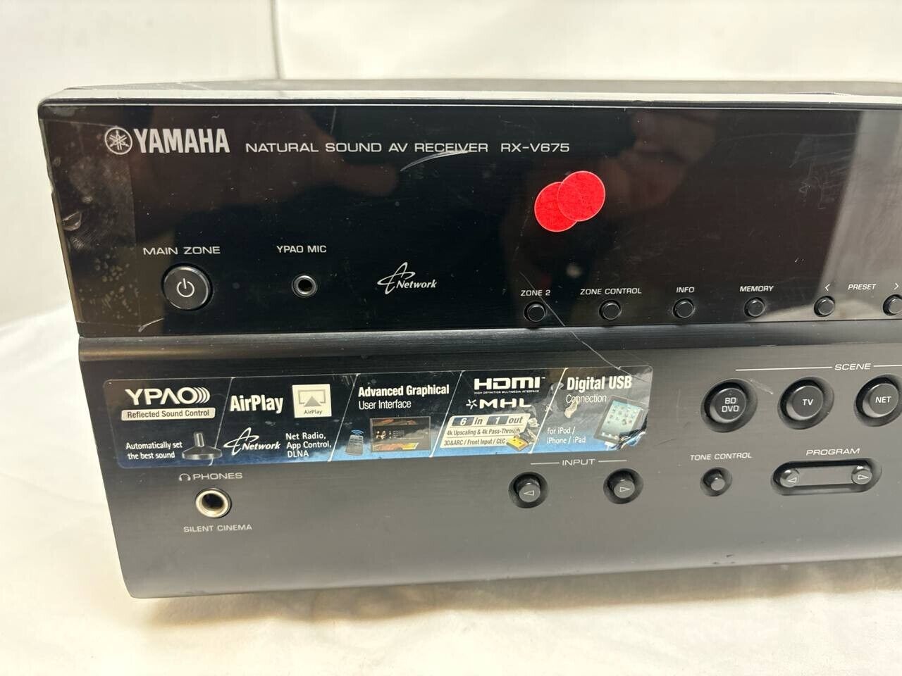 Yamaha RX V675 Receiver 7.2 Channels HDMI Dolby True HD Blu Ray WiFi Cinema DSP