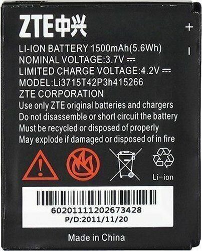 Battery LI3715T42P3H415266 For ZTE Avail Z990 N990 N760 N780 V881 OEM 1500mAh