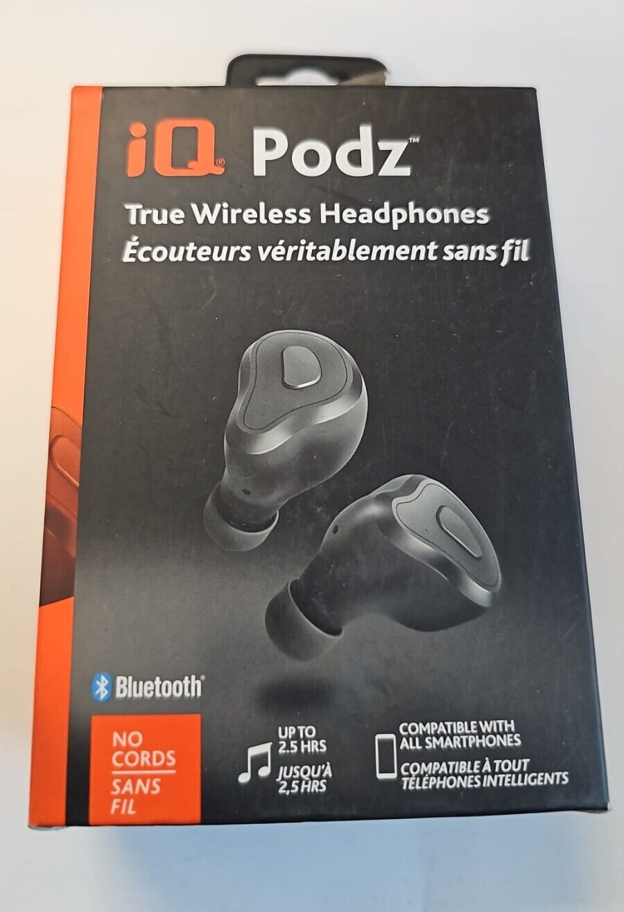 IQ Podz 05 True Wireless Earbuds Bluetooth Headphones with Built in Mic Black