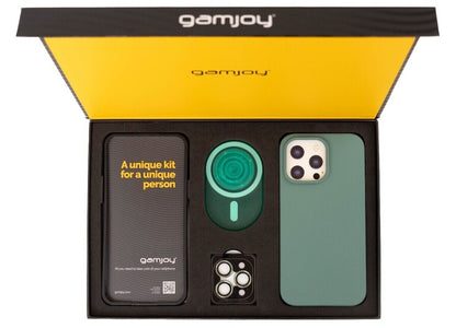 Gamjoy Case Grip Tempered Glass Camera Protector Kit iPhone 15 Pro Max GIFT BOX