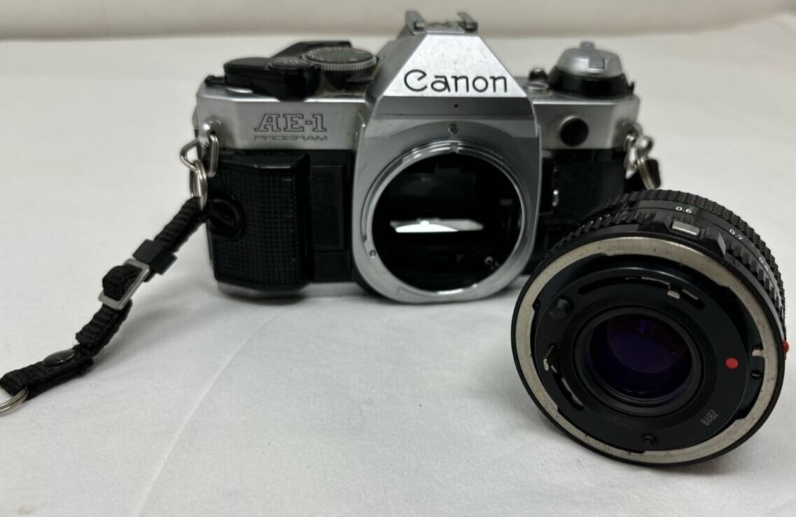 Canon AE-1 Film Camera 35mm Manual Focus SLR with 50mm 1:1.8 Lens Auto Exposure