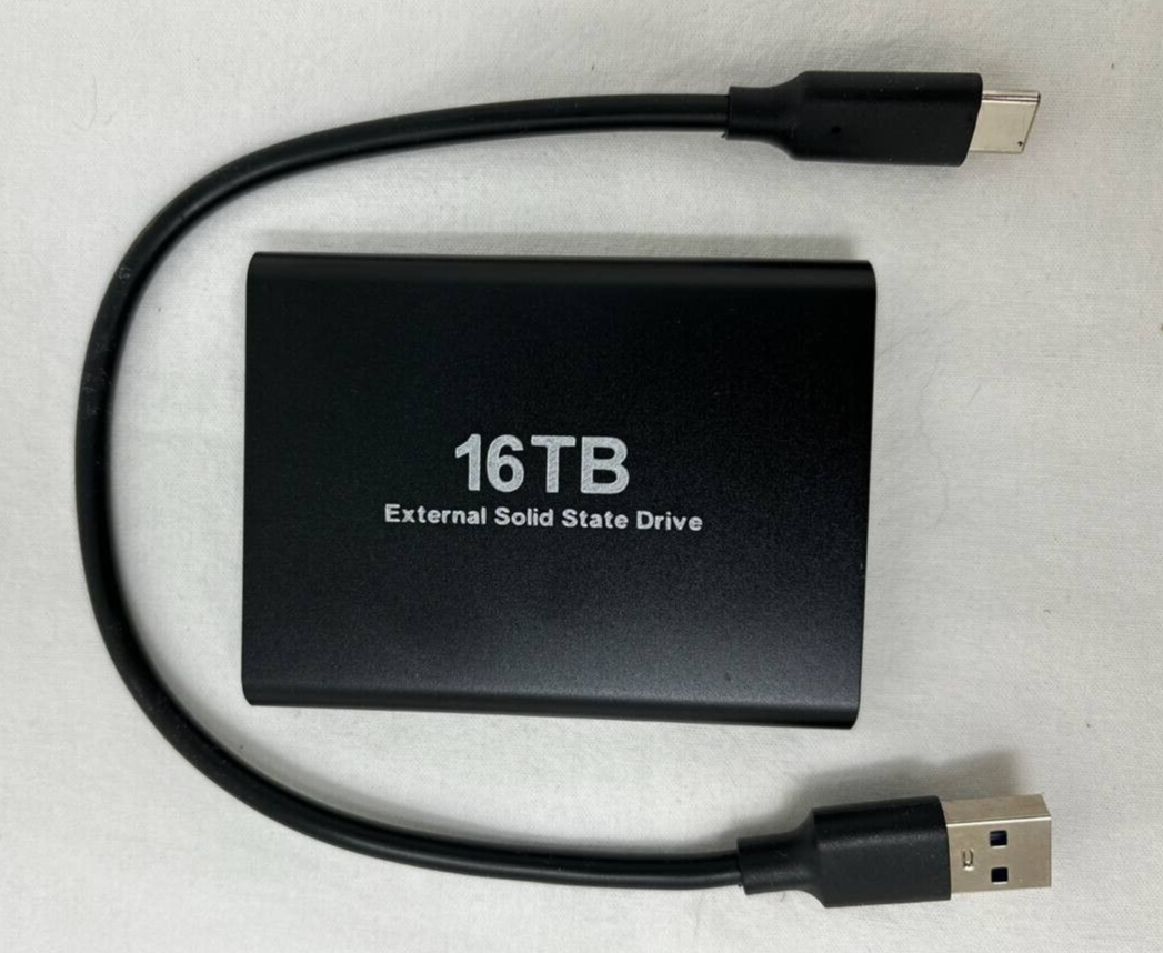 Portable SSD Mobile Storage External Hard Drive Enclosure 16TB USB 3.1 Type C