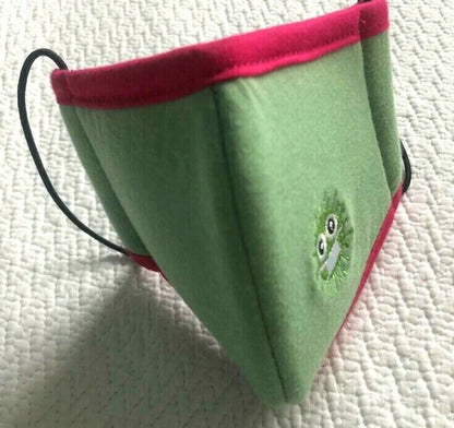 Unisex Light Green Red Protective Face Mask For Kids Washable Mouth Cover
