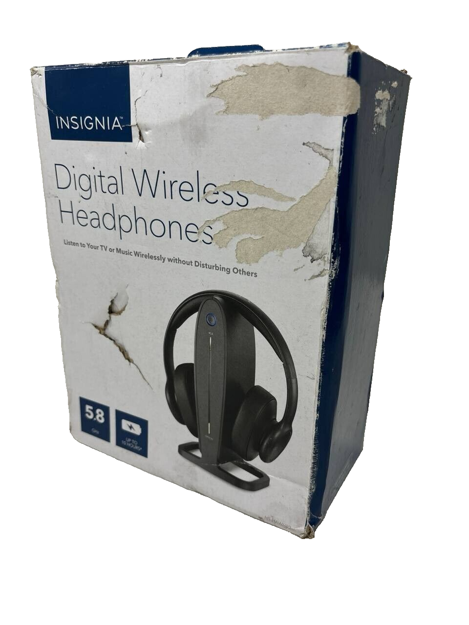 Insignia Digital RF Wireless Over the Ear Headphones TV 5.8 GHz With STAND