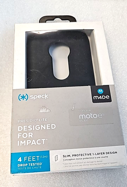 Speck Presidio LITE Protective Phone Case for Motorola E5 Play Back Cover Black