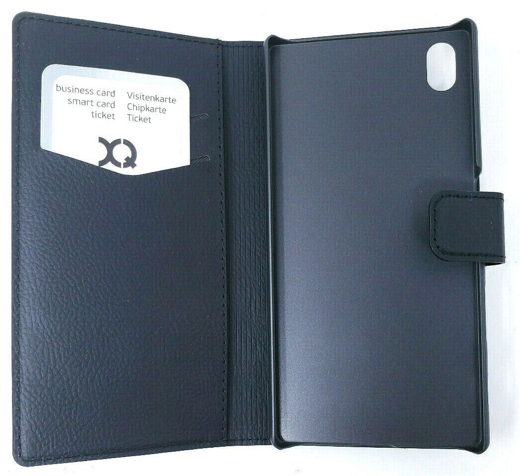 Black Xqisit  Protective Case Slim Wallet Book Cover for Sony Xperia Z5