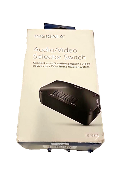 Insignia NS-VS314 AV Audio Video Selector Switch 3 Way Black for PC Laptop Mac