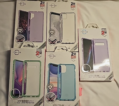 Lot of 5 Itskins Cases for Galaxy Note 10 + S10e S10 + iPhone 11 Google Pixel 4