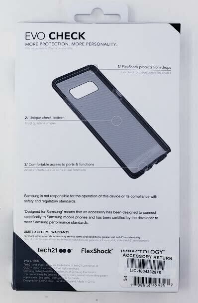 Smoky Black Ultra Tech21 Evocheck Series Phone Case For Samsung Galaxy Note 8