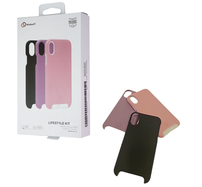 Nimbus9 LifeStyle Kit Case 3 Pack for iPhone XS X Pastel Pink Purple Black Cover