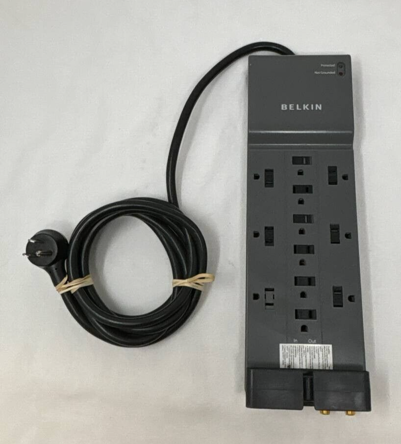 Belkin AS21200-08 Surge Protector 12 Outlet Ethernet Cable Satellite Protection